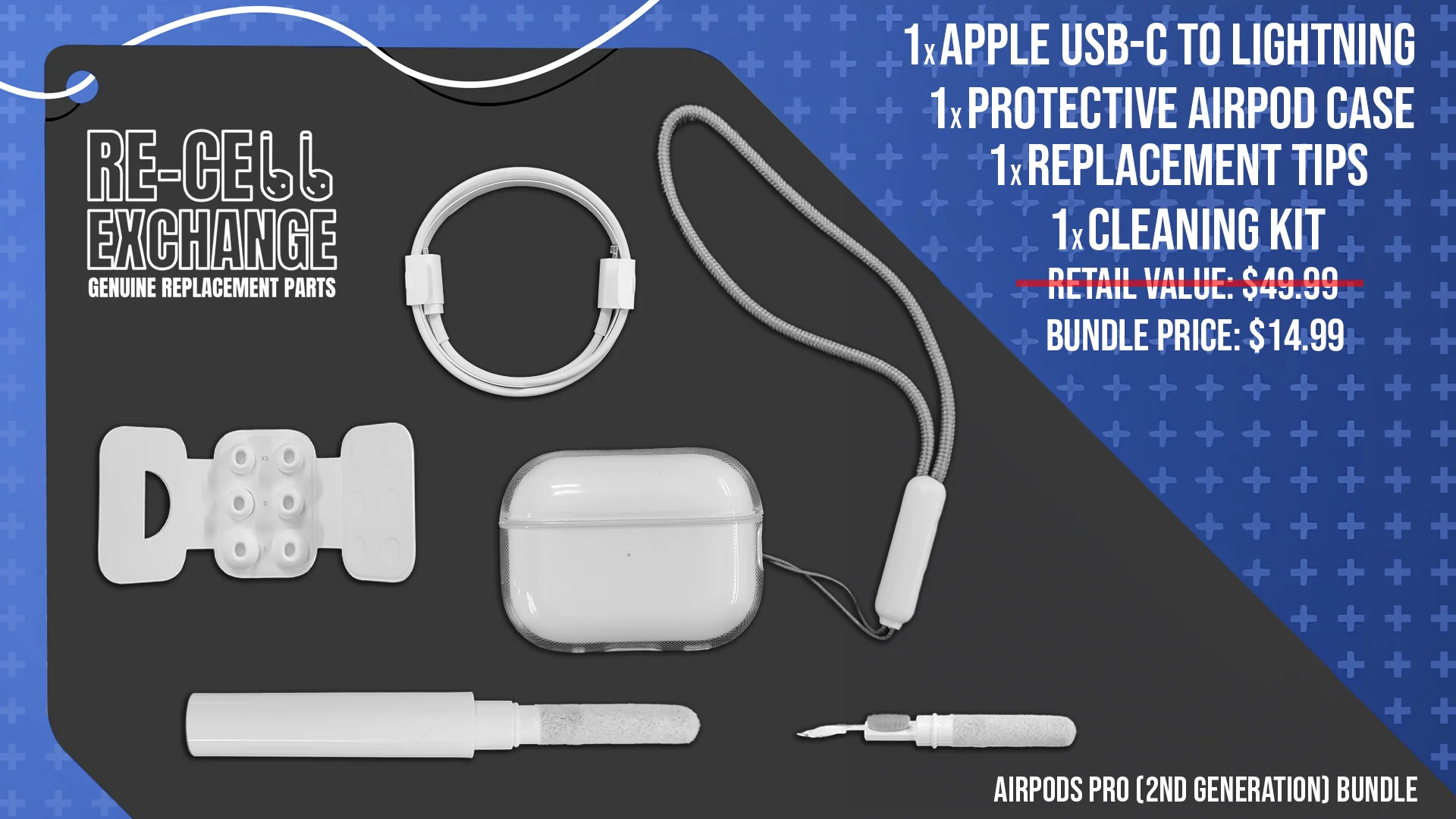 AirPods Pro  2nd Gen Accessory Bundle Kit- w/ Clear Case + Lanyard - Image 2