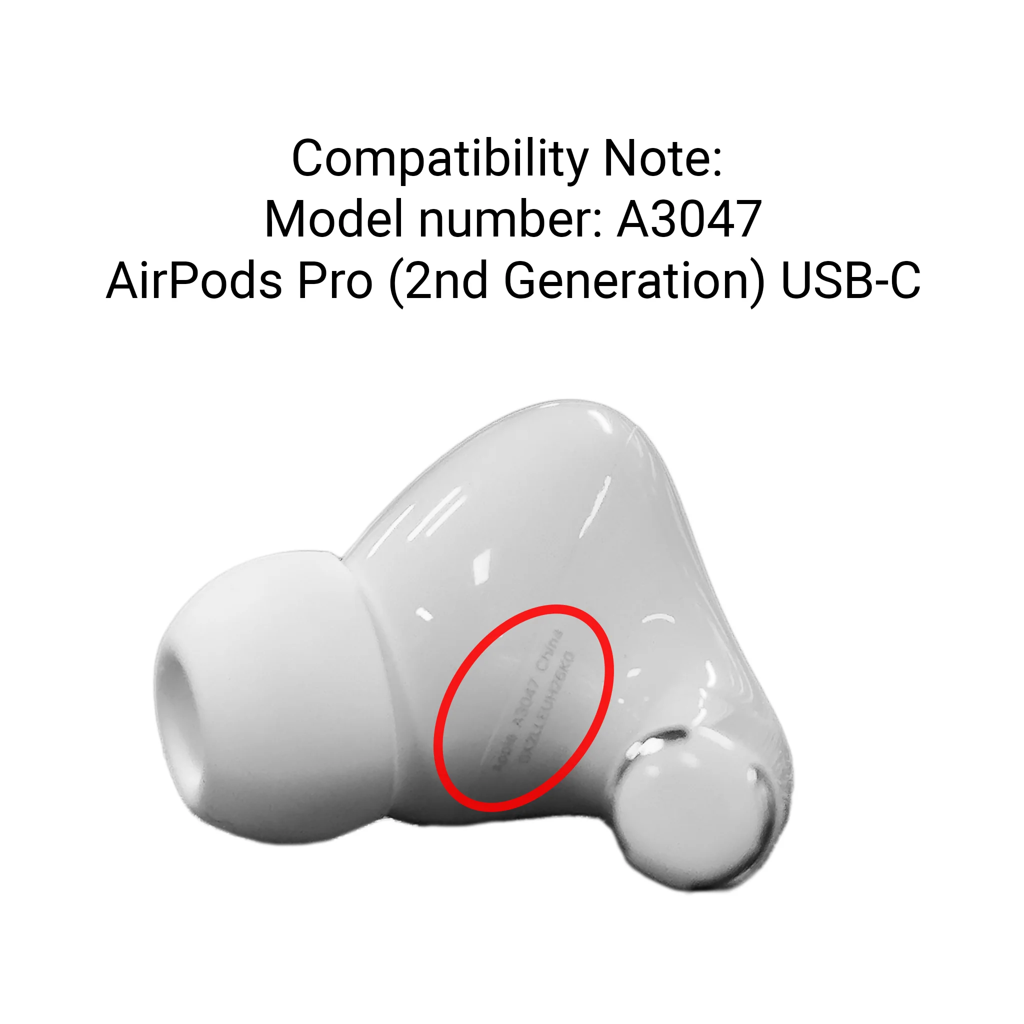 AirPods Pro (2nd Generation) USB-C Right Ear Replacement A3047 - Image 3