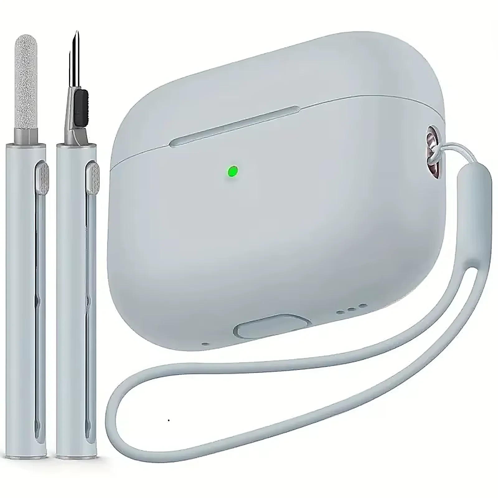 Silicone Case With Cleaning Pen and Carabiner for AirPods Pro 2 - Image 4