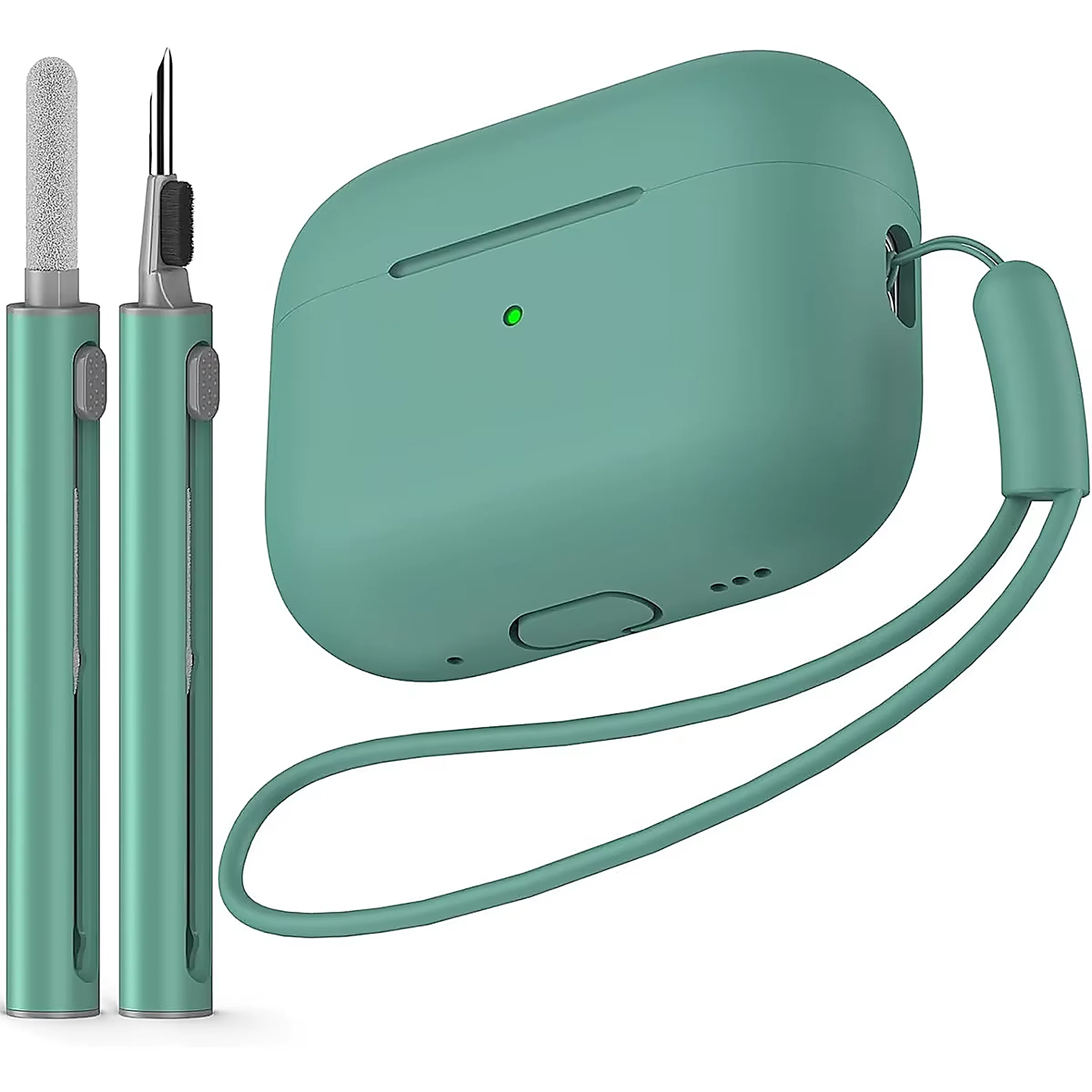 Silicone Case With Cleaning Pen and Carabiner for AirPods Pro 2 - Image 5