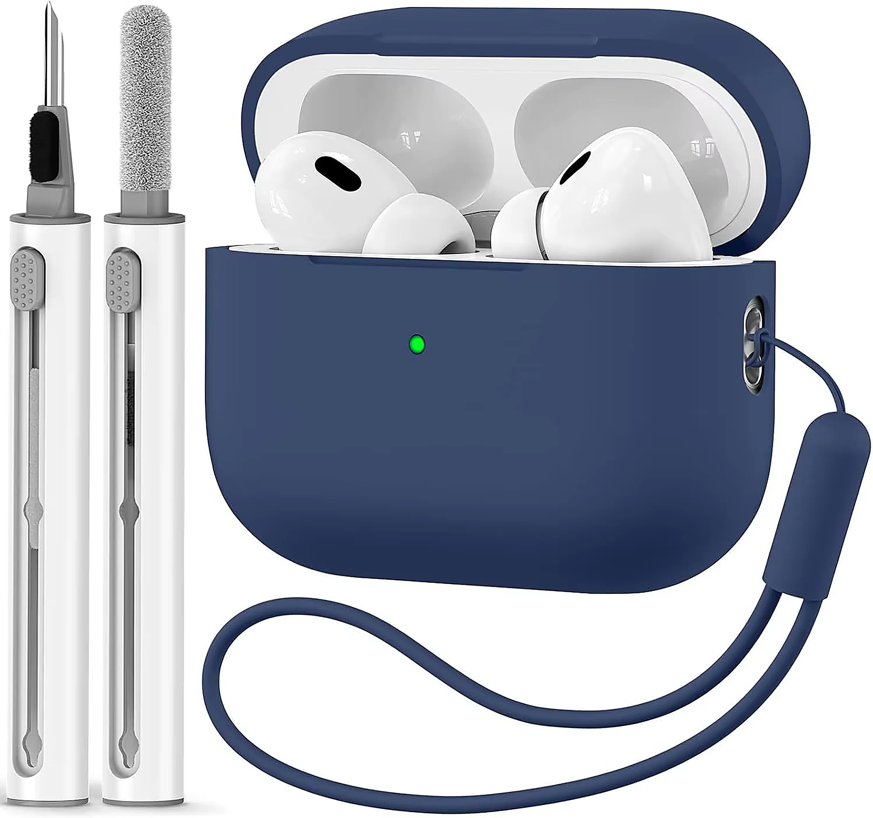 Silicone Case With Cleaning Pen and Carabiner for AirPods Pro 2 - Image 6