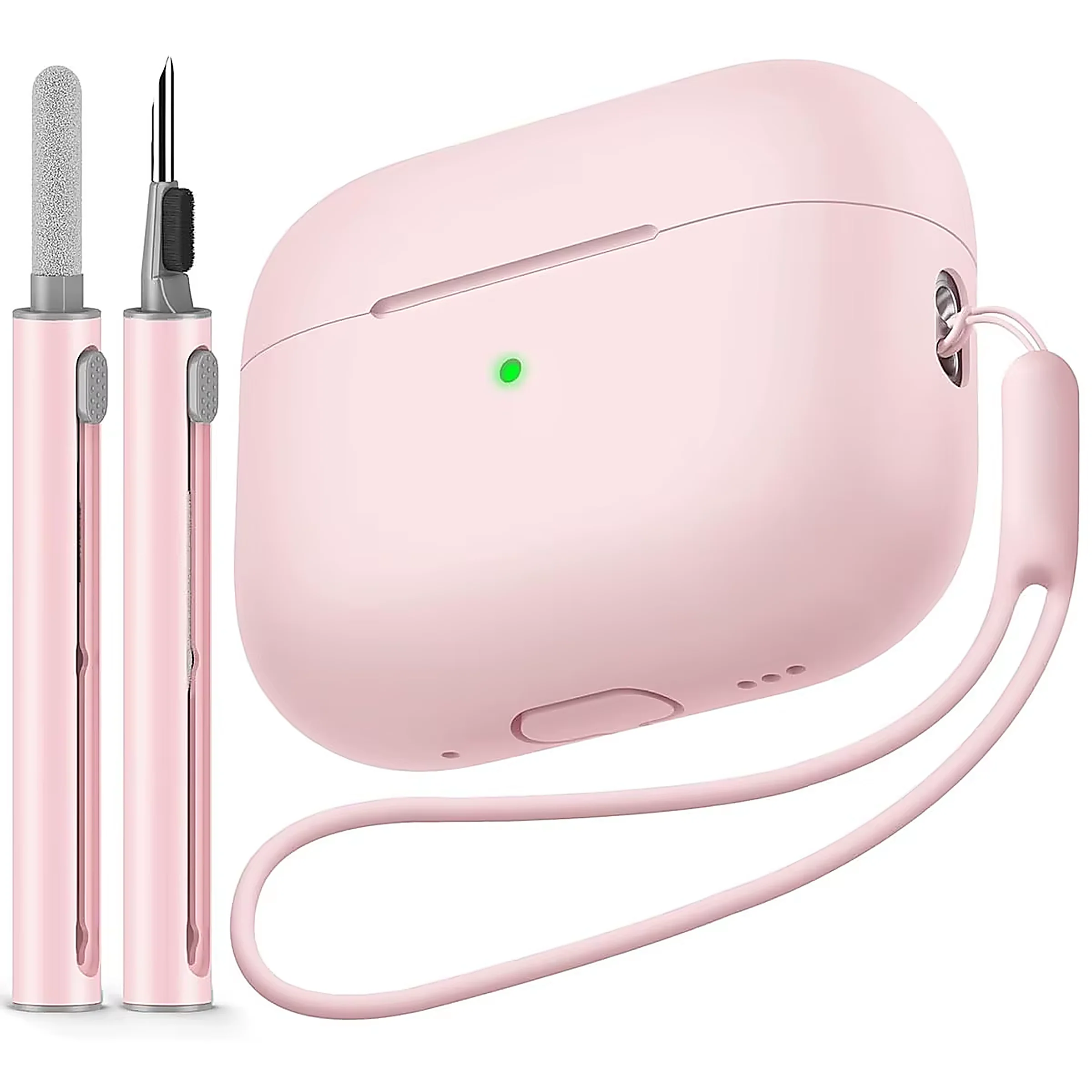Silicone Case With Cleaning Pen and Carabiner for AirPods Pro 2 - Image 7