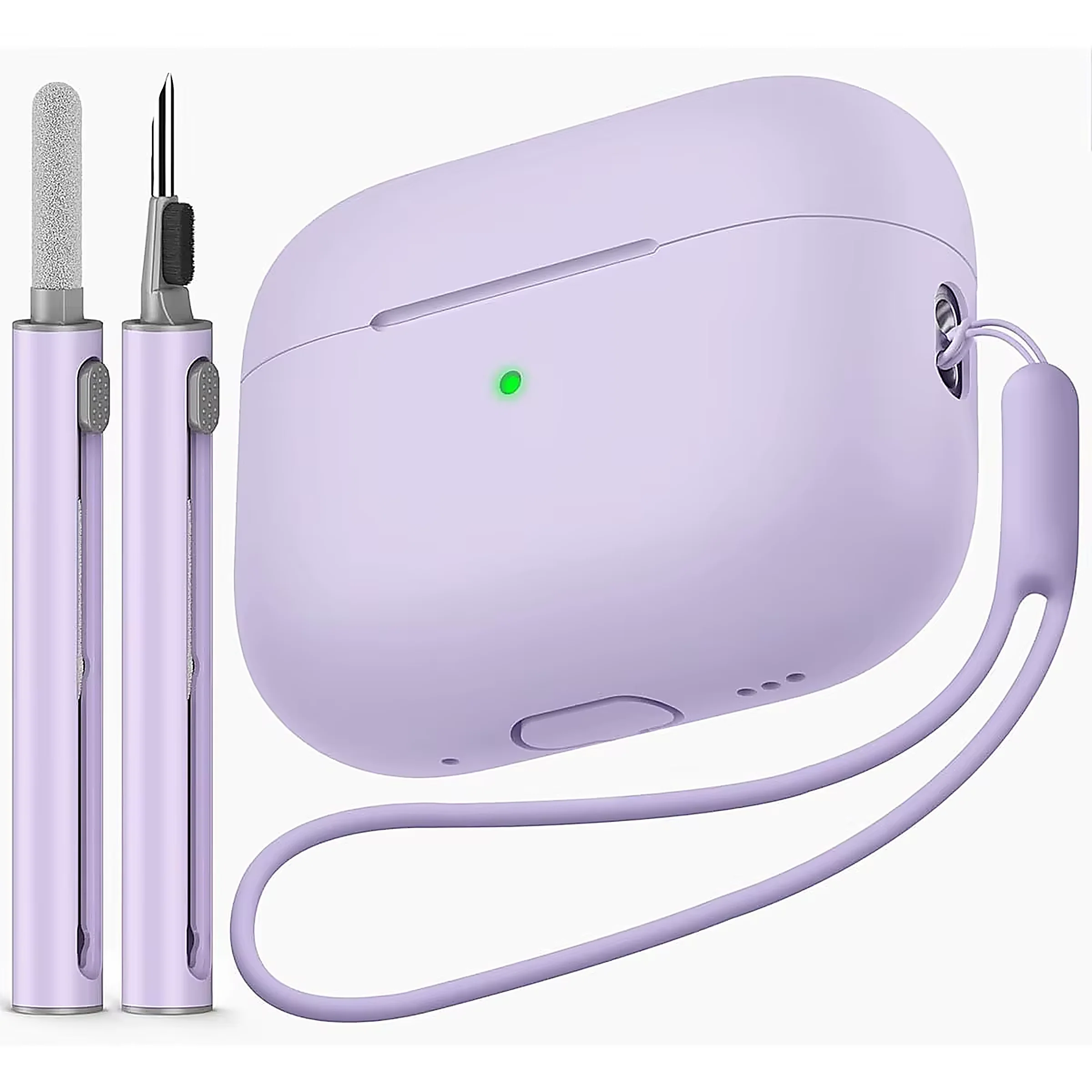 Silicone Case With Cleaning Pen and Carabiner for AirPods Pro 2 - Image 8